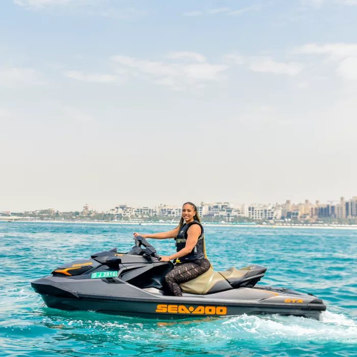 Woman on a jet ski in Dubai