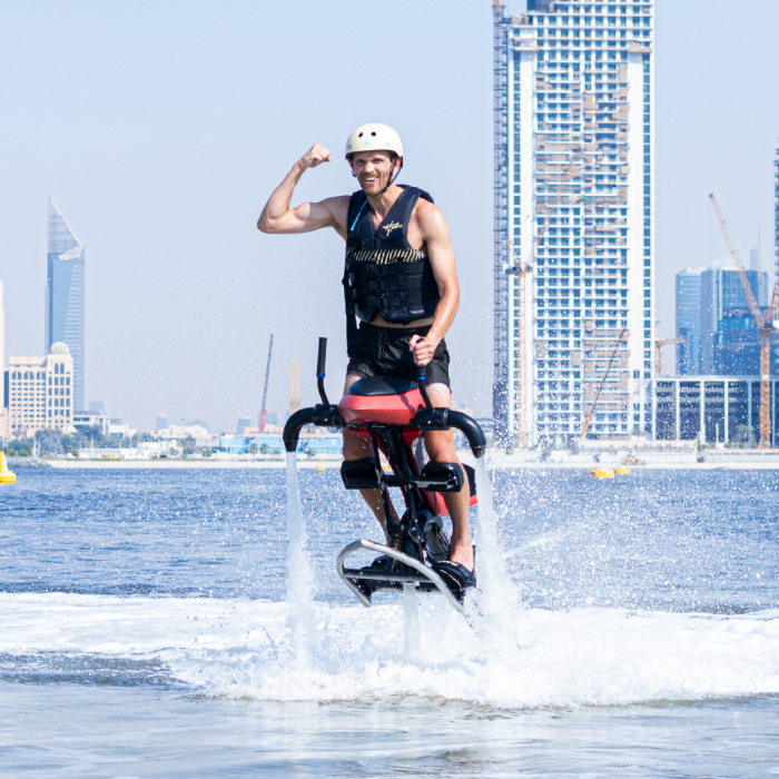 A man on a Jetovator in Dubai