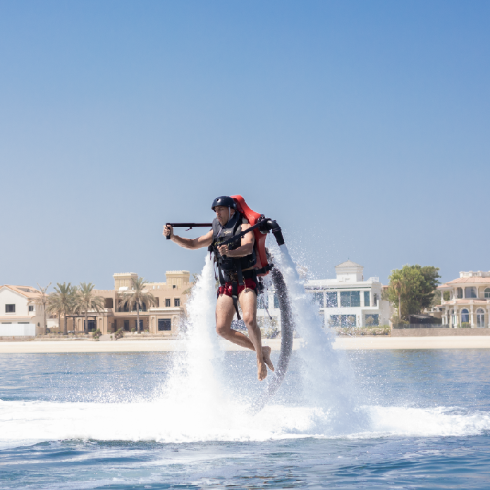 Man jetpacking in Dubai