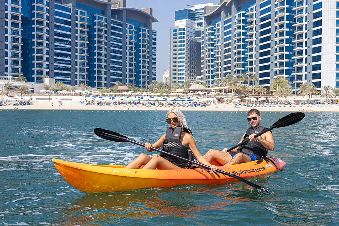 Couple enjoying kayak in Dubai, UAE